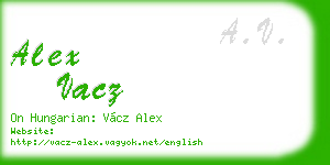 alex vacz business card