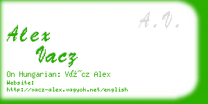 alex vacz business card